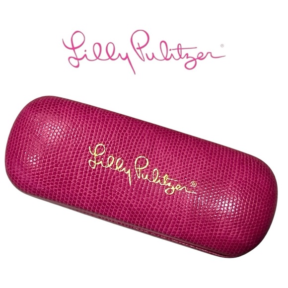 Lilly‎ Pulitzer Hot Pink Embossed Hard Eyeglass Case - Picture 1 of 2